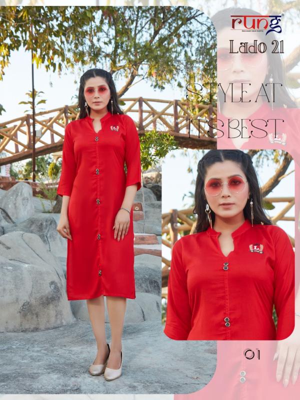 Rung Lado 21 Beautiful Rayon Kurti